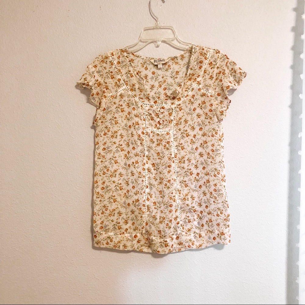 floral chiffon top